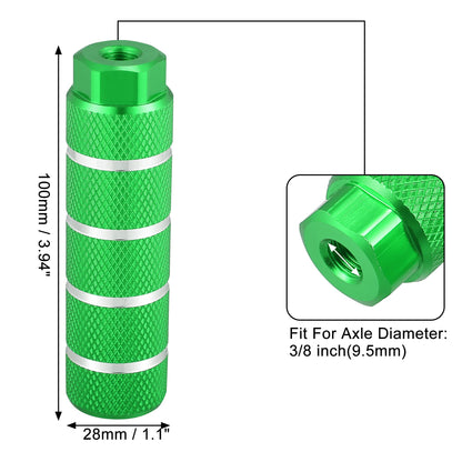 X AUTOHAUX 4pcs Aluminum Alloy Rear Foot Pegs Footrests Universal Green for BMX MTB Bike Bicycle Fit 3/8 Inch Axles