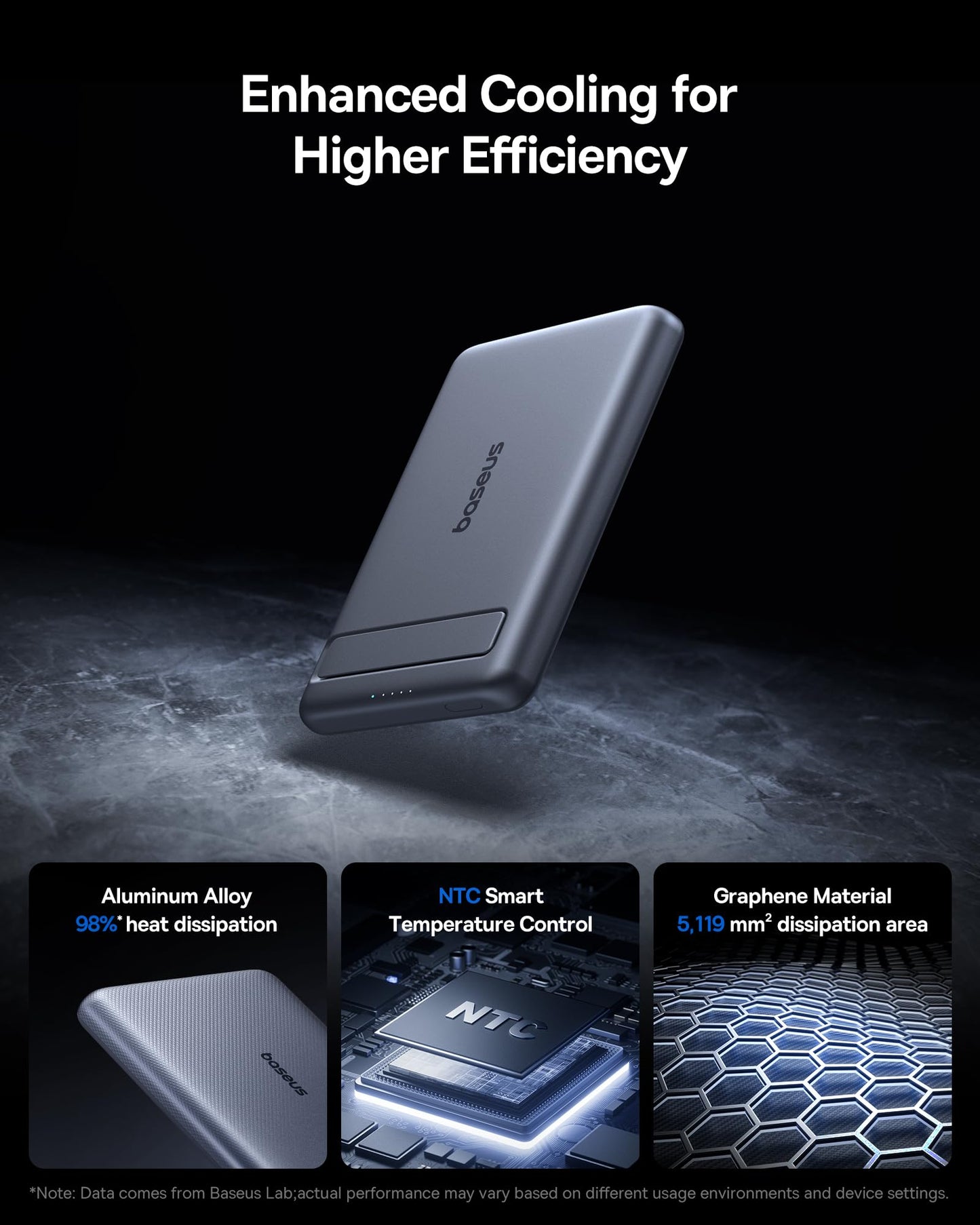 Baseus Picogo Power Bank, Smallest 5000mAh Magnetic Portable Charger with Stand, Qi2 Certified 15W Ultra-Mini MagSafe Battery Pack, Alloy Wireless Travel Fast Charger for iPhone 17/16 Series(Grey)