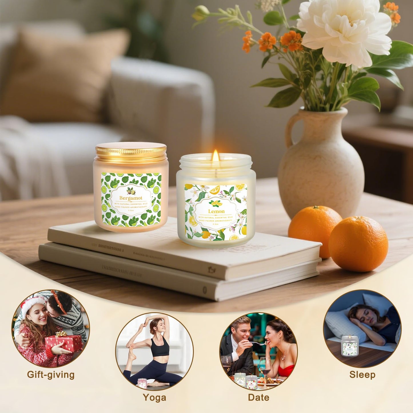 YOROXRG 24 Pack Scented Candles with Added Natural Essential Oils, 3.5oz, Suitable for Various Festivals, Parties, Yoga, and Home Scene