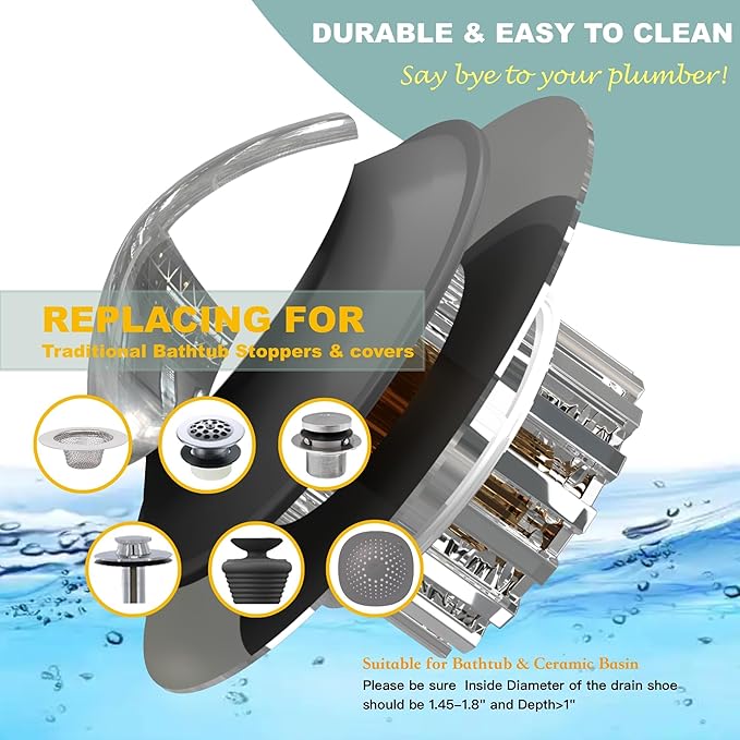 Kitchen Sink Drain Strainer 3 in 1, 304 Stainless Steel Pop Up Sink Stopper