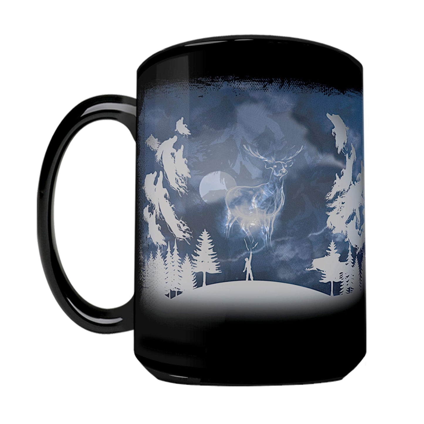 Morphing Mugs Harry Potter - Expecto Patronum Spell – 16 oz Large Ceramic Heat Sensitive Clue Mug – Full image revealed when HOT liquid is added