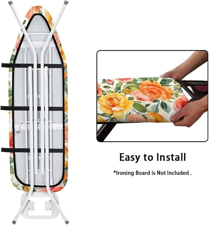 Rose Ironing Board Cover with Padding, Standard Size Replacement Iron Board