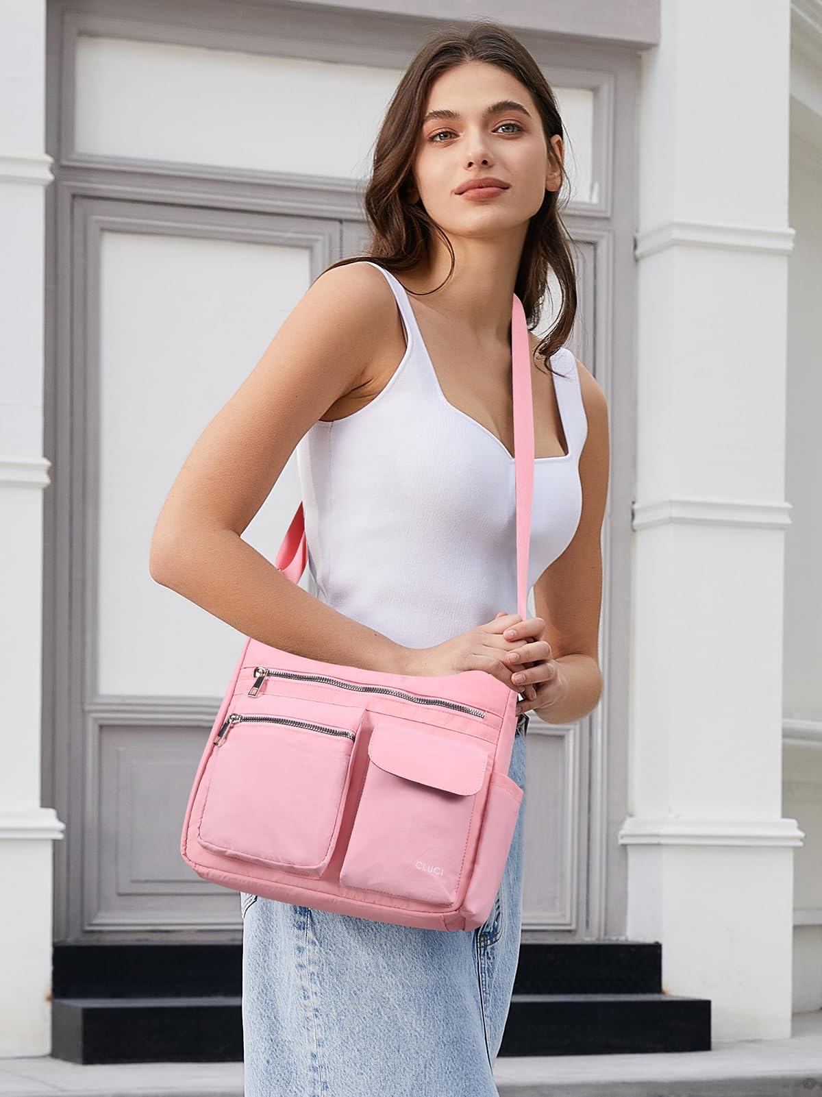 CLUCI Travel Purses for Women, Waterproof Nylon Crossbody Bags for Woman Trendy, Anti Theft Shoulder Handbags for Ladies