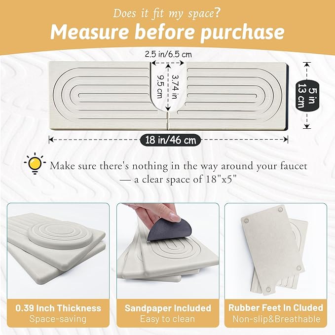 18'' Wider New Upgrade Faucet Mat