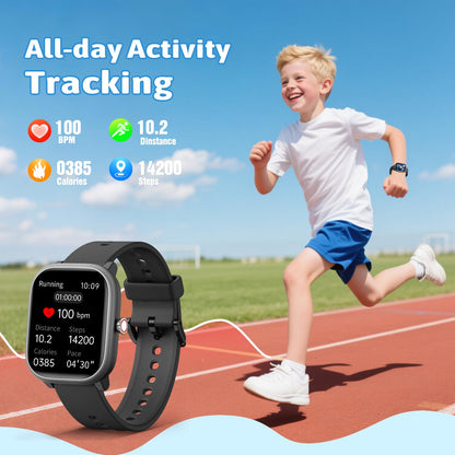 Fikami Smart Watch for Kids Girls Boys No APP/Phone Needed, 1.83" IP68 Waterproof Sport Watch Pedometer, Heart Rate, Sleep Monitor, Step Counter, 12 Puzzle Games for Girls Boys Teens 6-16
