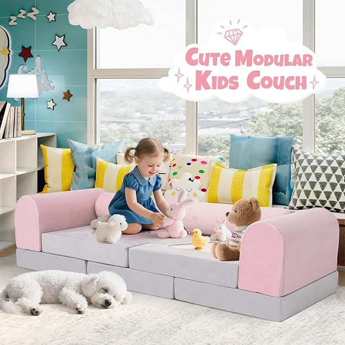 Modular Kids Play Sofa Multifunctional Kids Sofa Convertible Foam Floor Mat