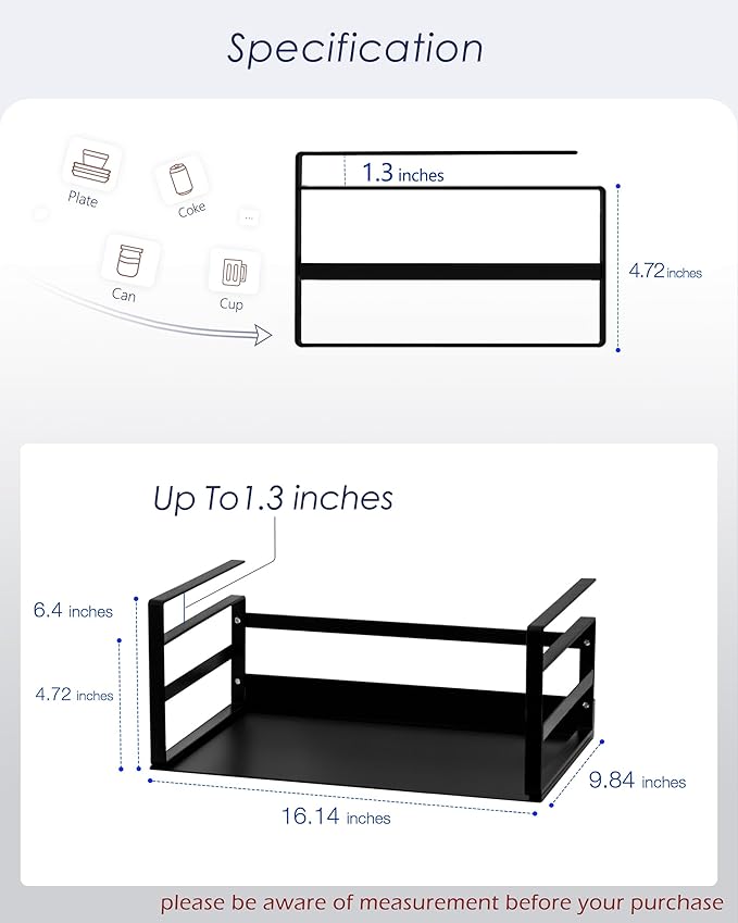 Nxconsu 2Pack Under Shelf Storage Basket Organizer Hanging Holder