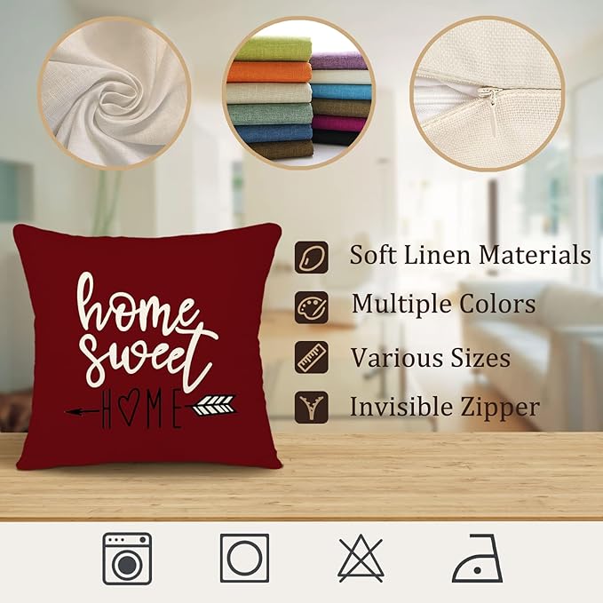 YCOLL Christmas Pillow Covers 20x20 Set of 4, Modern Sofa Throw Pillow Cover