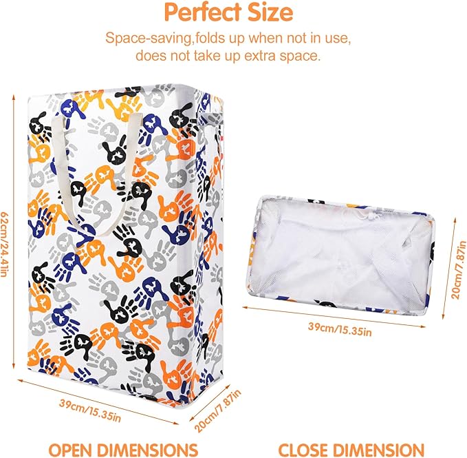Odonata Slim Laundry Hamper Handles Collapsible Laundry Basket Thin Dirty