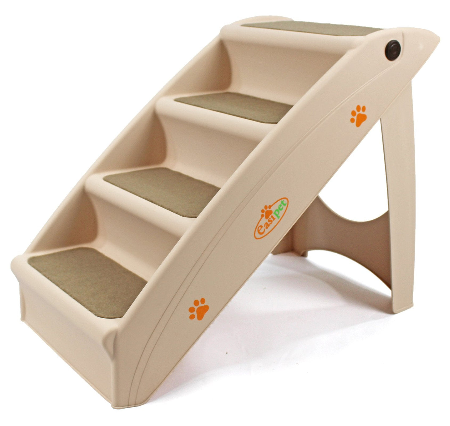 Plastic Foldable Dog Pet Stairs with Carpet Treads, Beige, 38cm x 47cm x 60cm