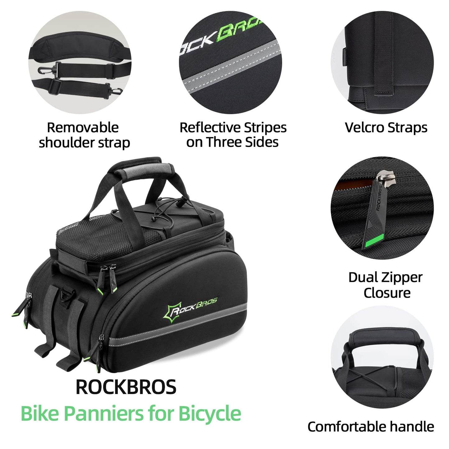 ROCKBROS Bike Cargo Rack with Trunk Bag