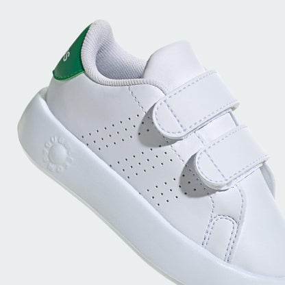 adidas Unisex Baby Advantage Shoes Kids, Cloud White/Cloud White/Green, 5.5 UK Child