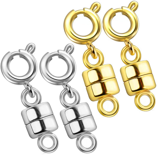 Dailyacc Magnetic Necklace Clasps and Closures - Safety 14 K Gold and Silver Jewelry Converters for Bracelets Chain Extender