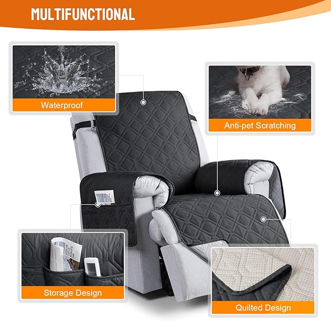 VANSOFY 100% Waterproof Recliner Chair Covers, Recliner Cover Non-Slip Dog