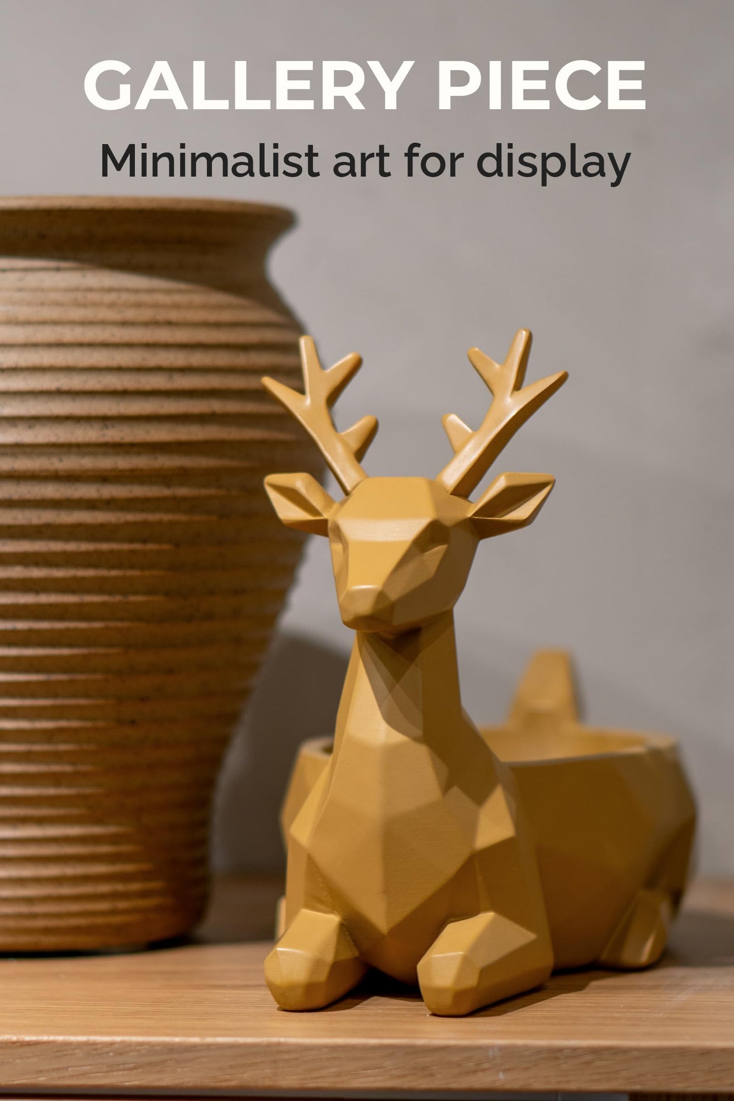 Fuzrea Low-Poly Deer Bowl, Resin Reindeer Statue, Deer Candy Dish & Key Holder, Deer Desk Decor for Living Room, Entryway, Dining Table, Office, Shelves