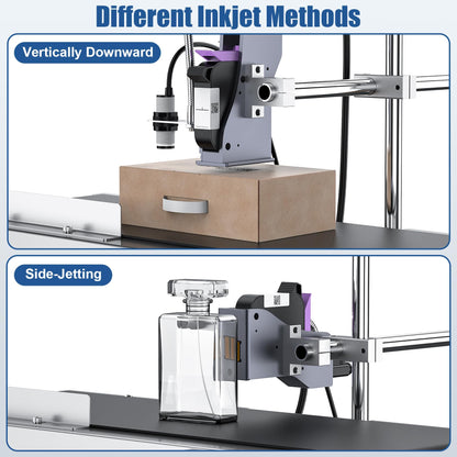 WELCZEK JS350 Automatic Inkjet Coding Machine with Mini Conveyor Belt | 2-12.7mm Industrial Online Inkjet Printer for Expiry Dates, Batch Numbers, Barcodes, QR Codes, Logos & Labels etc.
