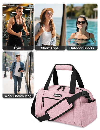 Noozion 14 inch Small Gym Bag for Women & Men, Lightweight Carry On Mini Duffle Bag with Multiple Pockets, Sports Bag for Travel and Workout.