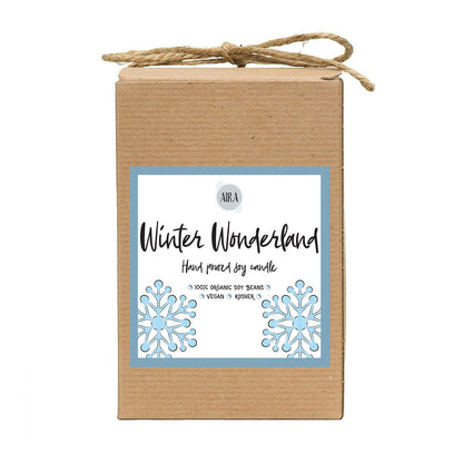Aira Soy Candles - Organic, Kosher, Vegan, in Mason Jar w/Therapeutic Grade Essential Oil Blends - Hand-Poured 100% Soy Candle Wax - Paraffin Free, Burns 110+ Hours - Winter Wonderland - 16 Ounces