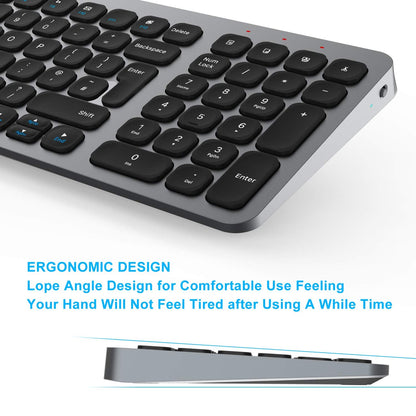 LeadsaiL Wireless Keyboard and Mouse Set, Wireless USB Mouse and Compact Computer Keyboards Combo, QWERTY UK Layout for HP/Lenovo Laptop and Mac