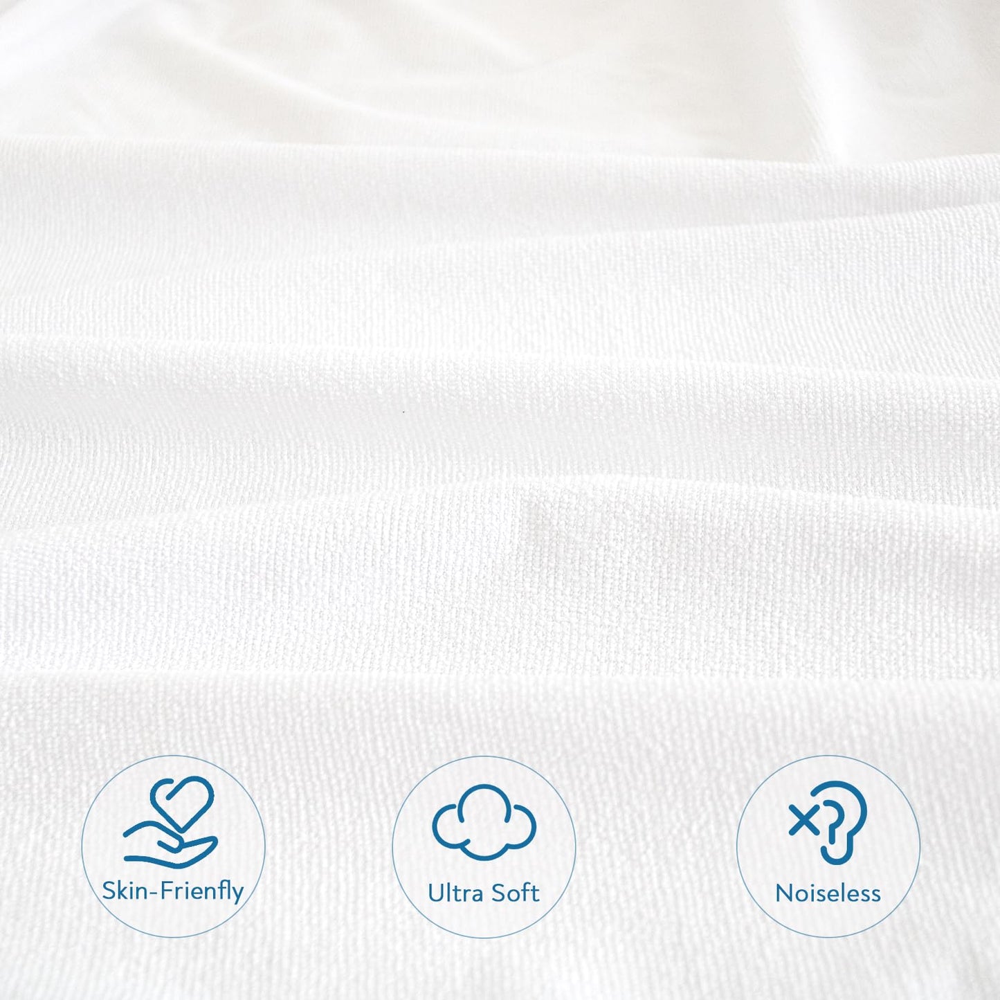 Split Top King Mattress Protector Waterproof Soft & Breathable Terry, 34" Top Split from Head 78''×80'' up to 18'' Depth, Skin-Friendly Machine Washable Mattress Cover