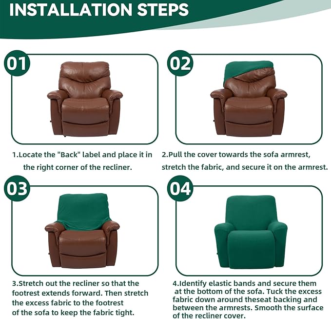 Cupuamon Recliner Chair Covers, Lazy Boy Recliner Covers Stretch Reclining