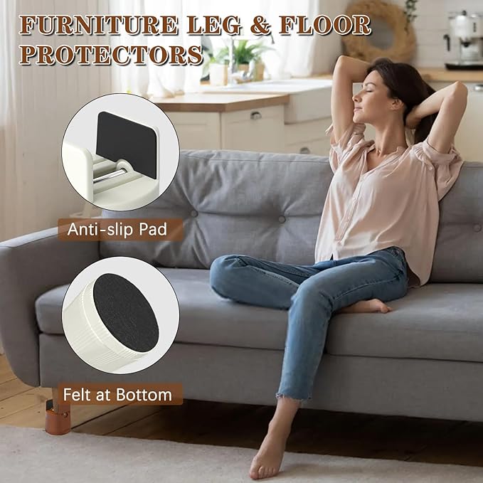 Heavy Duty Bed Risers, Furniture Height Extenders Lifts 2.36"-3.15" Storage