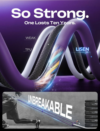 LISEN USB C to Lightning Cable, 240W 4 in 1 Charging Cable 6.6FT, Chubby USB A/C to C/Lightning with Light for iPhone Air 17 16 15 14 Pro/MacBook/iPad/Samsung/Switch 2, Multi Chargers for All Devices
