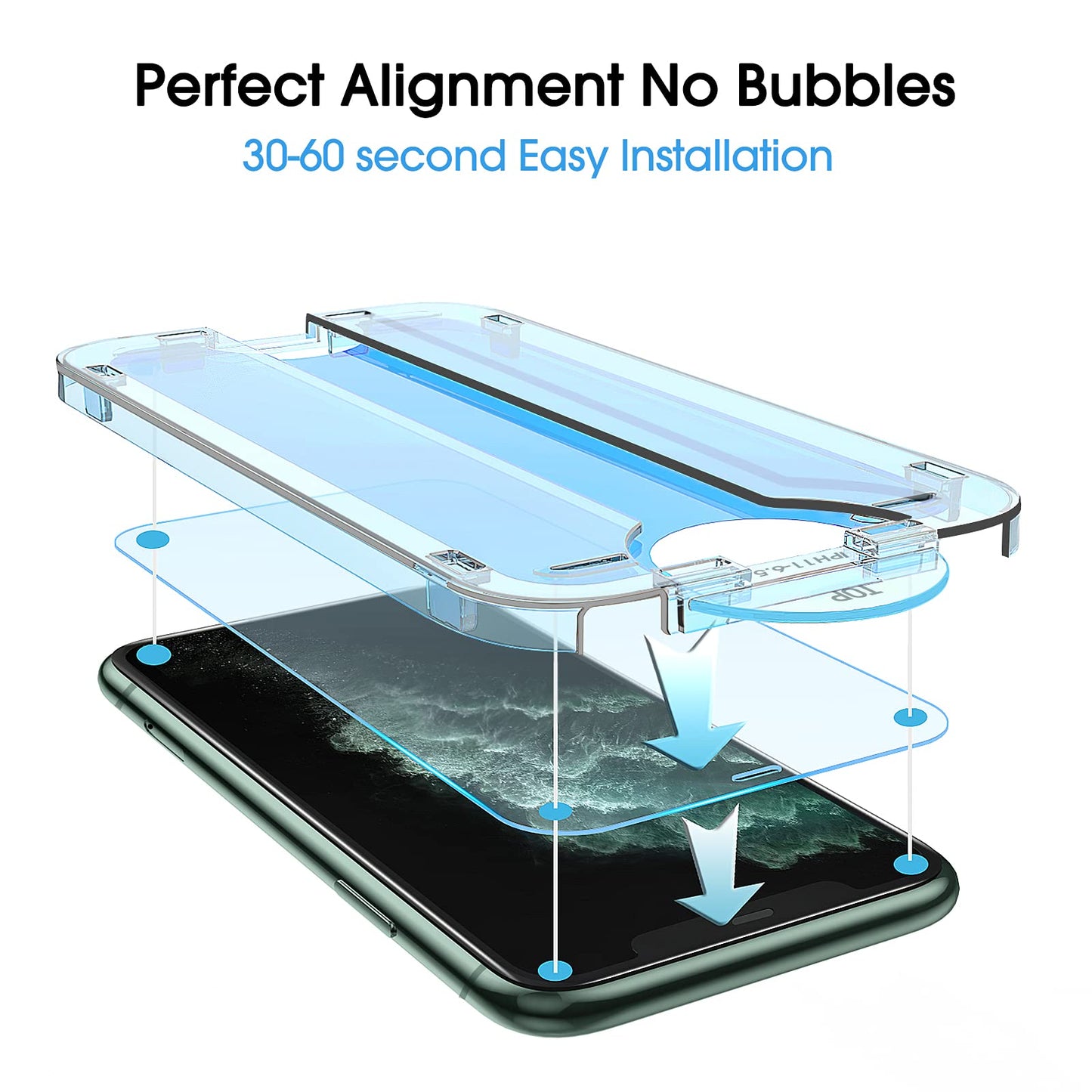 amFilm Auto-Alignment OneTouch for iPhone 16 [6.1''] Screen Protector + Camera Lens Protector, Tempered Glass, 30 seconds Installation, Bubble Free, Case Friendly, Anti-Scratch [2+2 Pack]