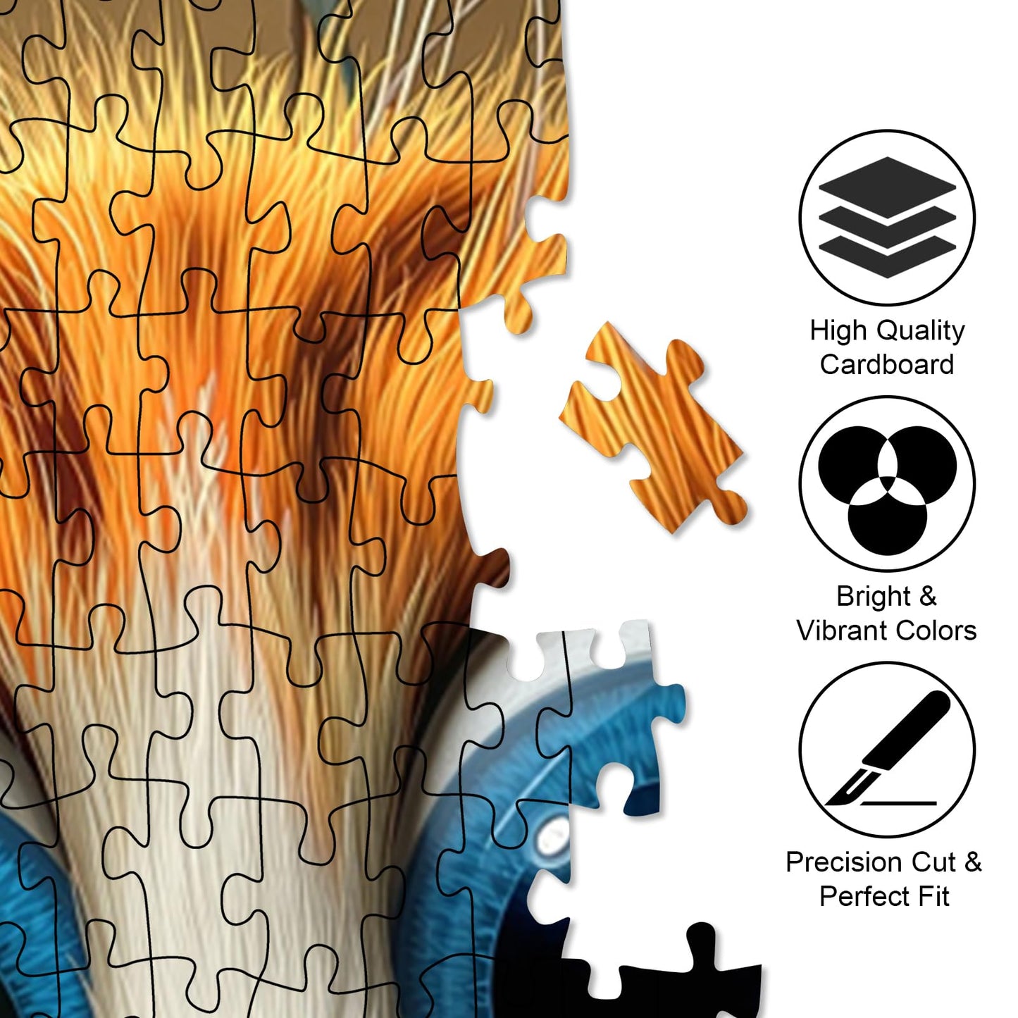 1000 Piece Jigsaw Puzzle, Orange Cat with Blue Eyes Drinking Water
