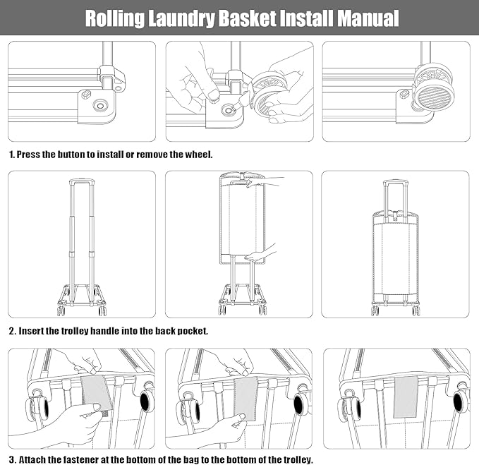 Bukere Extra Large Rolling Laundry Basket