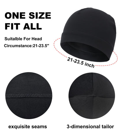 3 Pieces 100% Cotton Skull Caps Beanie for Men Women Lightweigt Night Cap Sleep Hats Breathable Helmet Liner
