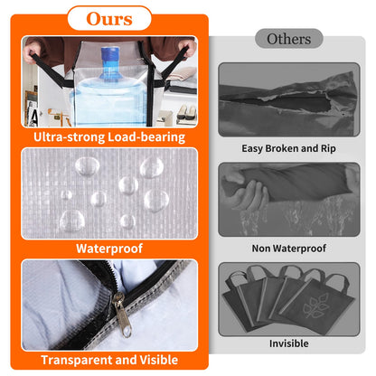 TasticTotes 6 Pack Clear Storage Bags for Comforter, Clothes & Bedding, Plastic Blanket Storage with Zipper and Handle, Moving Bags, Closet Organizer and Under-Bed Storage (40L)