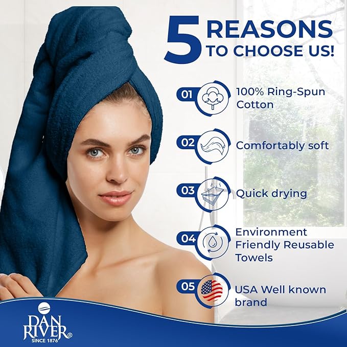 DAN RIVER 8 PC Luxury Bath Towels