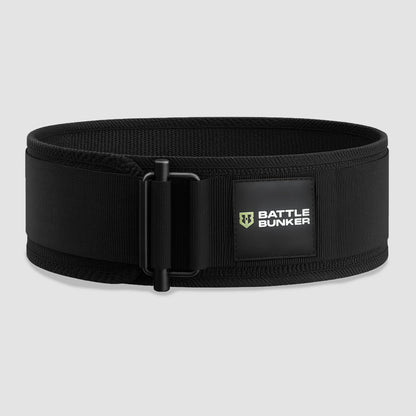 Battle Bunker Weightlifting Belt for Men and Women – Self-Locking Lifting Belt with 4” Core Support for Squats, Deadlifts, Olympic Lifting & CrossFit – Adjustable Gym Belt for Strength Training