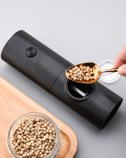 Salt and Pepper Grinder Set, Battery Operated, Pepper Mill with Grinding Indicator Light, 2PCS