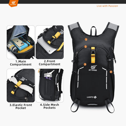 SKYSPER Small Hiking Backpack - 15L Travel Backpack Lightweight Bag Water Resistant Walking Backpack for Women Men