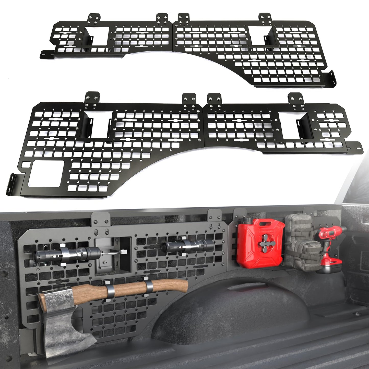 Trumgeta Side Bed MOLLE Panel Fit for 5.5 Feet Ford F150 2015-2020 & 2021-2026 Truck Storage Organizer System