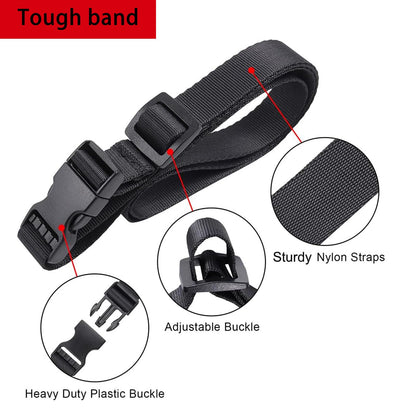 Marhaliya 40" Strap Buckle Packing Straps Adjustable 1-Inch Belt (1" Wide - 40" Long, Black (4 PCS))
