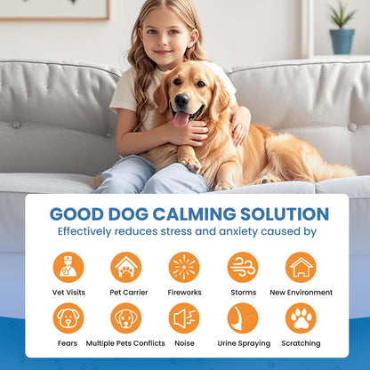 Yirr Dog Calming Diffuser, Puppy Pheromones Calming Diffuser, Relaxing Pheromone for Dogs Relief Stress Anxiety Fighting Scratching Barking, Help Train Dog to Pee, 2 Diffuser 2 Refill(48ml)