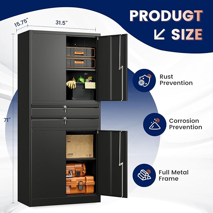 Yizosh Metal Garage Storage Cabinet