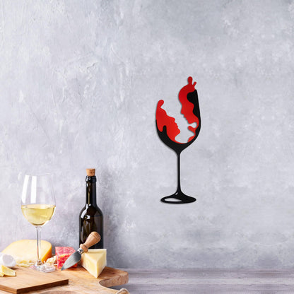 Rajukit Elegant Metal Wine Wall Decor Art Versatile Kitchen & Bar Wall Sculpture for Home, Dining & Living Room Lightweight & Durable Design