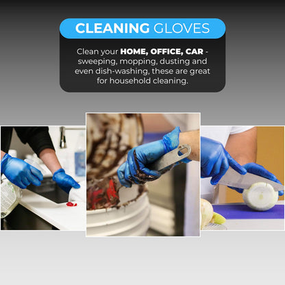 eatasty Disposable Gloves, Size M, Pack of 1000, Blue Vinyl Gloves, Powder Free, Latex Free, Comfortable Fit, Suitable for Food Handling, Cleaning, Hairdressing & Multi-Purpose Use