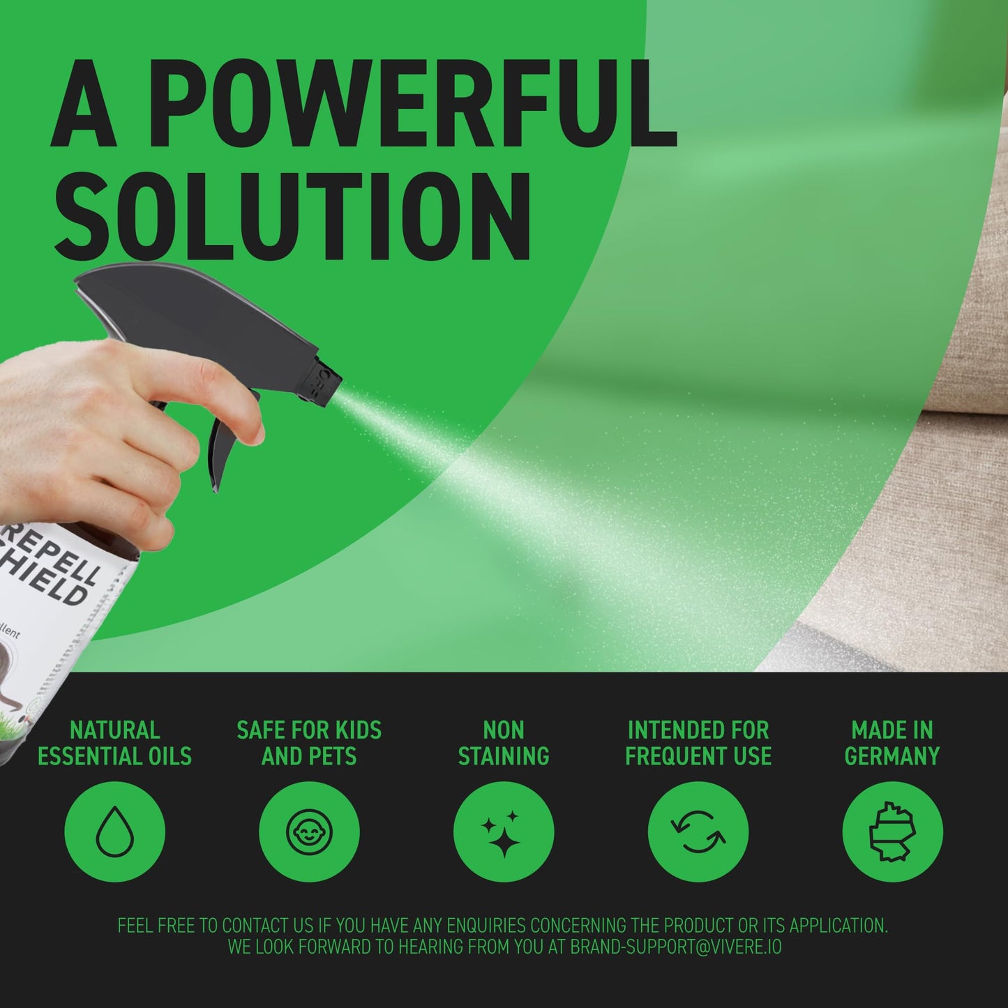 RepellShield Rat & Mouse Repellent Spray - Natural Peppermint Oil, Family & Pet Safe - Protect Your Home, Garden & Garage, Alternative to Traps, Use Indoors & Outdoors, Made in Germany, 250ml