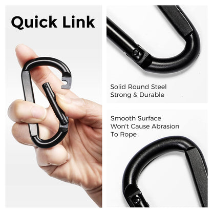 INNSTAR Cable Attachments for Gym, Heavy Cable Handles with Solid ABS Core Grips, D Handle Cable Attachment, Cable Machine Handles for Resistance Bands (Black Clips)