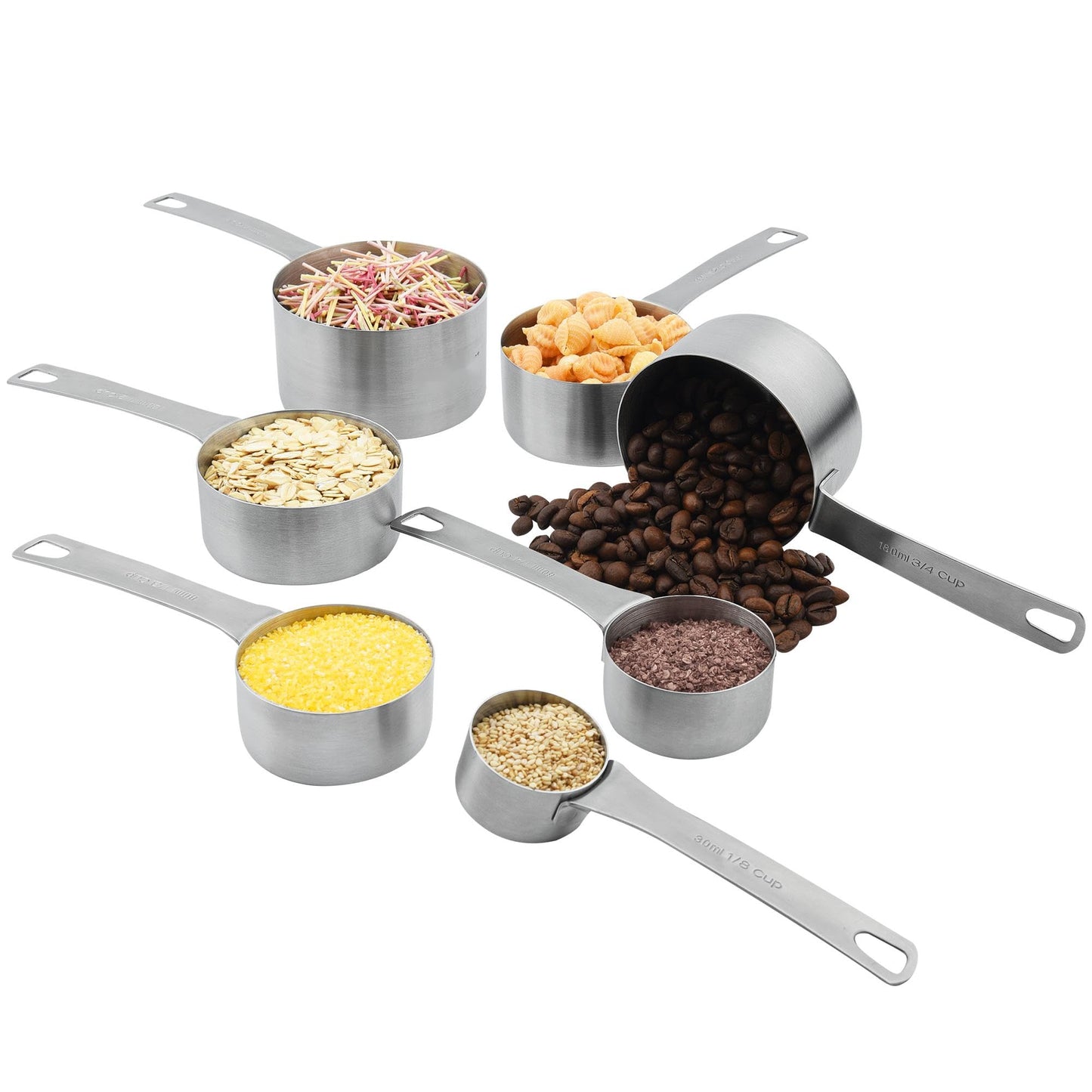 Measuring Cups and Spoons Set, Stainless Steel Measuring Cups Spoons Complete Set of 19pcs Professional Measurer Scoops Ingredients Liquid or Dry Heavy Duty Solid Measurment Cup
