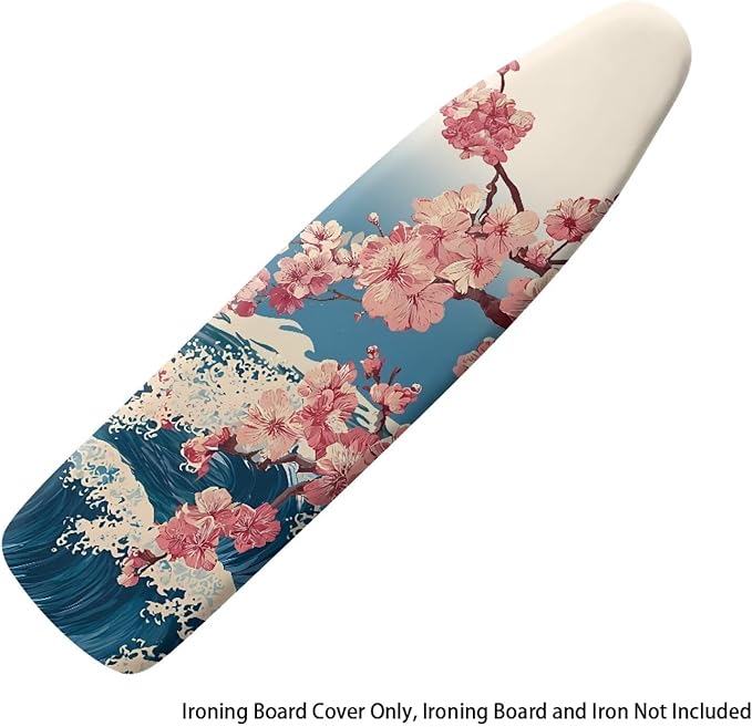 Cherry Blossom Ironing Board Cover and Pad, Stretch Standard Size 16x55 inch