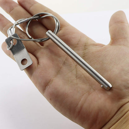 Quick Release Pin, Diameter 1/4"(6.3mm), Total Length 3"(76mm), Effective Length 2.4"(61mm), Full 316 Stainless Steel, Bimini Top Pin, Marine Hardware 4 Pack