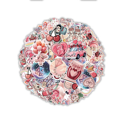 60 Pcs Cute Kawaii Valentine Stickers Pack – Romantic Love Heart, Donut, Bear & Cupcake Vinyl Decals for Water Bottles, Laptops, Journals & Gift Wrapping, Aesthetic Pink Love Stickers Set (Valentine3)