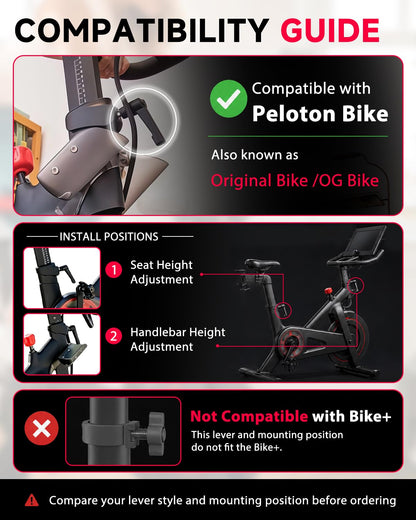 TCVG Alloy L-Handle Adjustment Lever Compatible with Peloton Bike Seat and Handlebar Height Adjustment, Exercise Bike Accessory