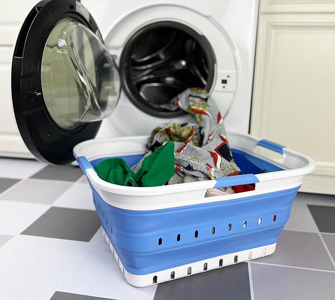 SAMMART 42L Collapsible Plastic Laundry Basket